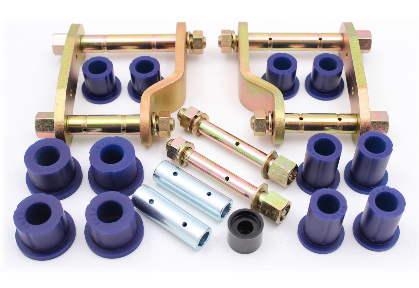 Rear Axle Leaf Spring - Bushing and Greaseable Shackle/Pin Kit